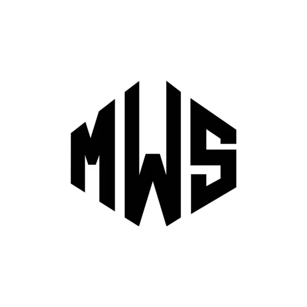 Mws Letter Logo Design Polygon Shape Mws Polygon Cube Shape — 图库矢量图片