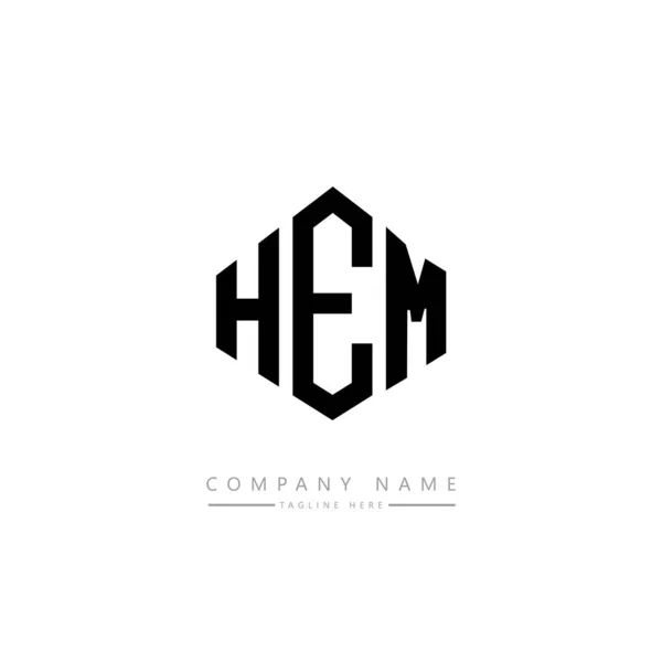 Hem Letter Logo Design Polygon Shape Hem Polygon Cube Shape — 图库矢量图片