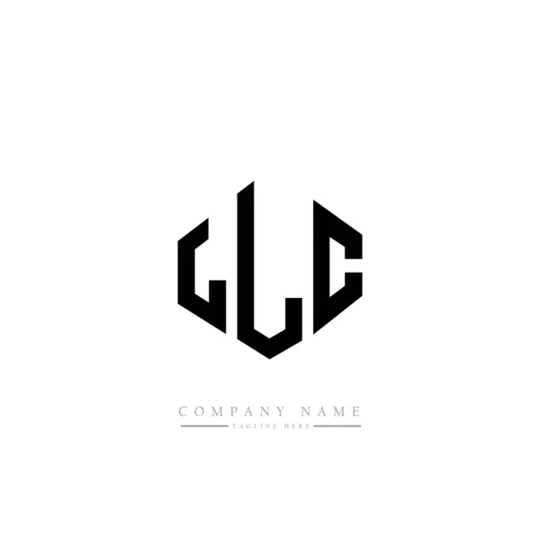 Lettere Llc Logo Design Con Forma Poligonale Modello Logo Vettoriale — Vettoriale Stock