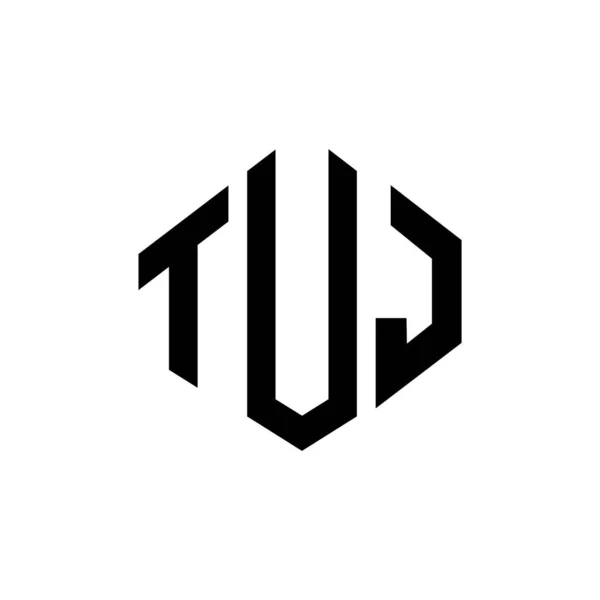 Diseño Del Logotipo Letra Tuj Con Forma Polígono Diseño Logotipo — Vector de stock