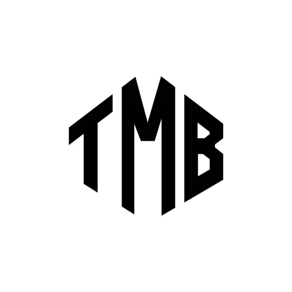 Tmb Schriftzug Logo Design Mit Polygonform Tmb Polygon Und Würfelform — Stockvektor