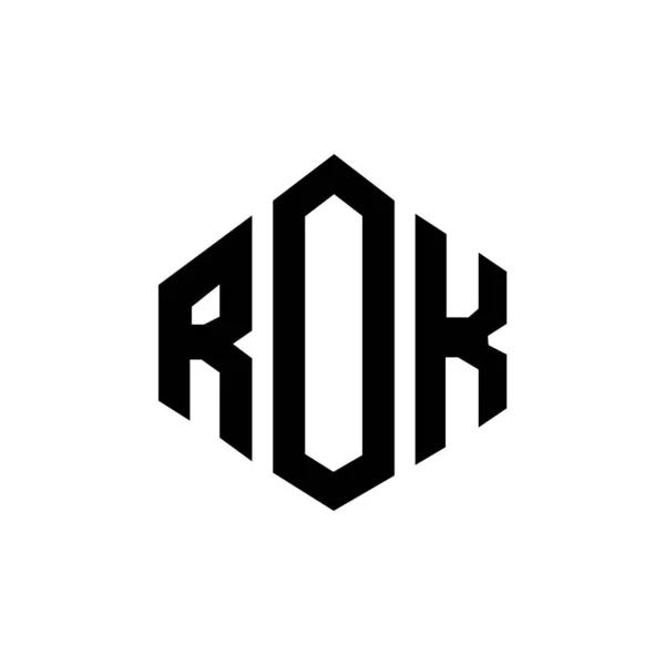 Rok Letter Logo Design Polygon Shape Rok Polygon Cube Shape — Vector de stock