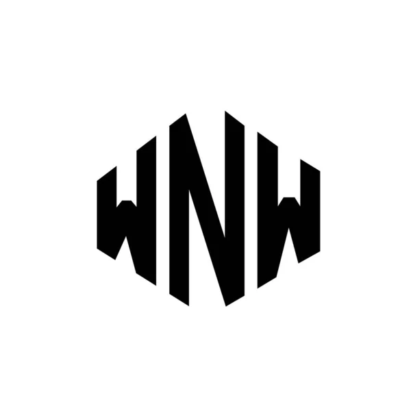 Wnw Letter Logo Design Polygon Shape Wnw Polygon Cube Shape — 图库矢量图片