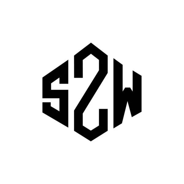 Diseño Del Logotipo Letra Szw Con Forma Polígono Diseño Logotipo — Vector de stock