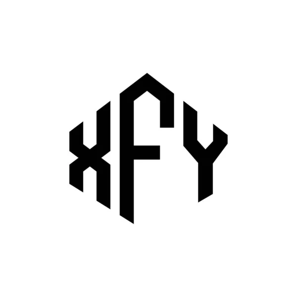 Xfy Letter Logo Design Polygon Shape Xfy Polygon Cube Shape — Stok Vektör