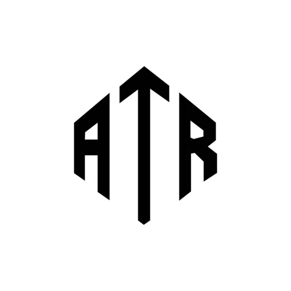 Atr Letter Logo Ontwerp Met Polygon Vorm Atr Polygon Kubus — Stockvector