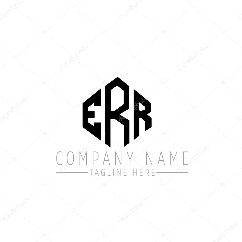 Diseño del logotipo de la letra ERR con forma de polígono. ERR diseño ...