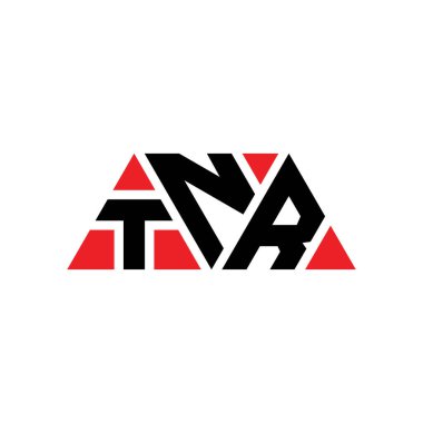 Üçgen şekilli TNR üçgen harf logosu tasarımı. TNR üçgen logo tasarımı monogramı. Kırmızı renkli TNR üçgen vektör şablonu. TNR üçgen logosu Basit, Zarif ve Lüks Logo. TNR