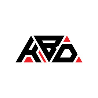 Üçgen şekilli KBD üçgen harf logosu tasarımı. KBD üçgen logo tasarımı monogramı. Kırmızı renkli KBD üçgen vektör logo şablonu. KBD üçgen logosu Basit, Zarif ve Lüks Logo. KBD