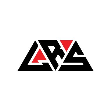 Üçgen şekilli LRS üçgen harf logosu tasarımı. LRS üçgen logo tasarımı monogramı. Kırmızı renkli LRS üçgen vektör logo şablonu. LRS üçgen logosu Basit, Zarif ve Lüks Logo. LRS