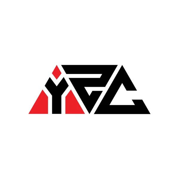 Yzc三角形字母标志设计与三角形形状 Yzc三角形标志设计单字 Yzc三角形矢量标识模板与红色 Yzc三角徽标简单 Yzc — 图库矢量图片