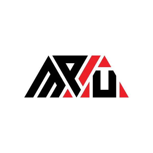 Mpu三角形字母标识设计与三角形形状 Mpu三角形标志设计单字 Mpu三角形矢量标识模板与红色 Mpu三角标识简单 Mpu — 图库矢量图片
