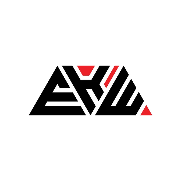 三角形の形をしたEkw三角形文字ロゴデザイン Ekw三角形ロゴデザインモノグラム 赤い色のEkw三角形ベクトルロゴテンプレート Ekw三角ロゴシンプル エレガントで豪華なロゴ Ekw — ストックベクタ