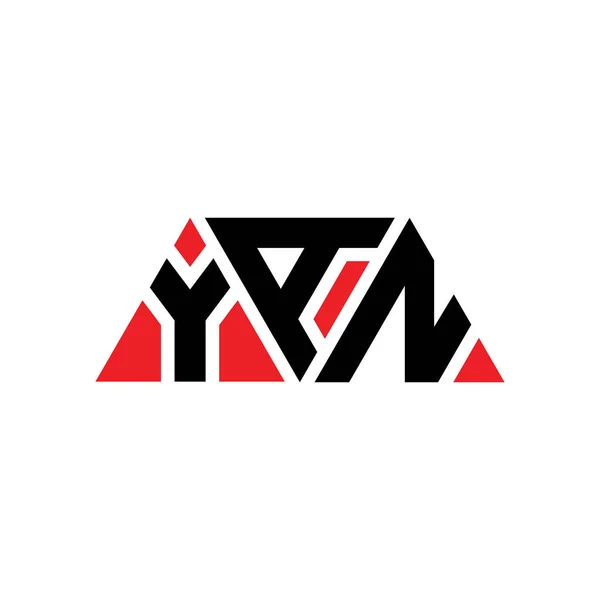 三角形の形をしたYan三角形の文字のロゴデザイン Yan三角形のロゴデザインモノグラム Yanの赤い色の三角形ベクトルロゴテンプレート Yan三角形のロゴシンプル エレガントで豪華なロゴ — ストックベクタ