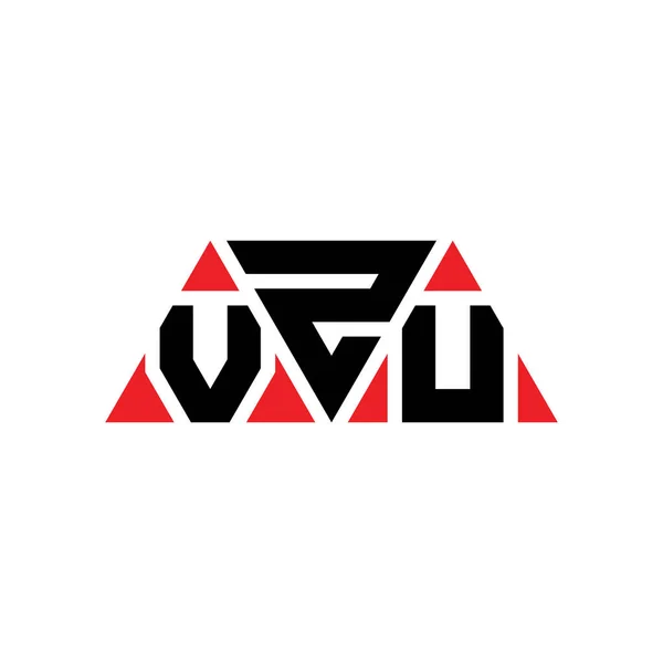 三角形をしたVzuの三角形の文字のロゴデザイン Vzu三角形のロゴデザインモノグラム Vzu赤い色の三角形ベクトルロゴテンプレート Vzuの三角形のロゴシンプルでエレガントな 豪華なロゴ Vzu — ストックベクタ