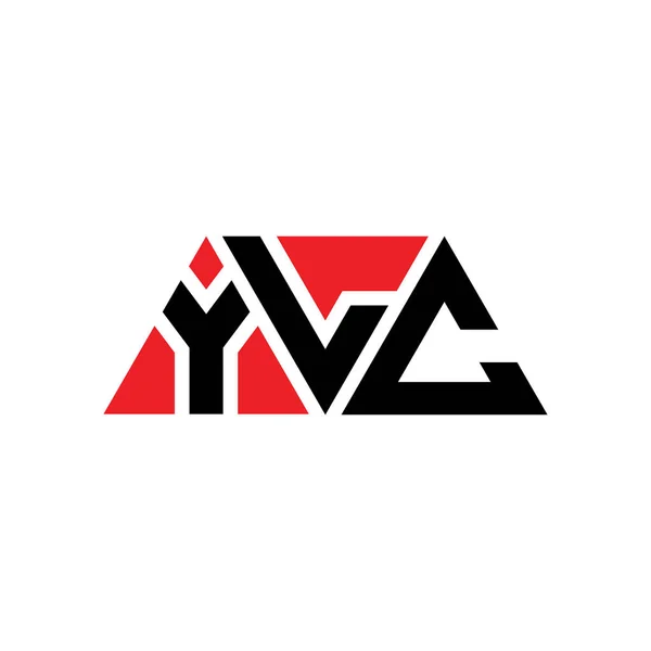 Ylc三角形字母标志设计与三角形形状 Ylc三角形徽标设计 Ylc三角形矢量标识模板与红色 Ylc三角徽标简单 Ylc — 图库矢量图片