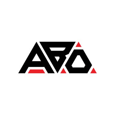 Üçgen şekilli ABO üçgen harf logosu tasarımı. ABO üçgen logo tasarımı monogramı. ABO üçgen logo şablonu kırmızı renkte. ABO üçgen logosu Basit, Zarif ve Lüks Logo. ABO