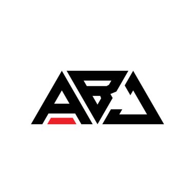 ABJ üçgen şekilli harf logosu tasarımı. ABJ üçgen logo tasarımı monogramı. ABJ üçgen logo şablonu kırmızı renkte. ABJ üçgen logosu Basit, Zarif ve Lüks Logo. ABJ