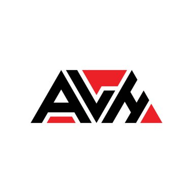 Üçgen şekilli ALH üçgen harf logosu tasarımı. ALH üçgen logo tasarımı monogramı. Kırmızı renkli ALH üçgen vektör logo şablonu. ALH üçgen logosu Basit, Zarif ve Lüks Logo. ALH