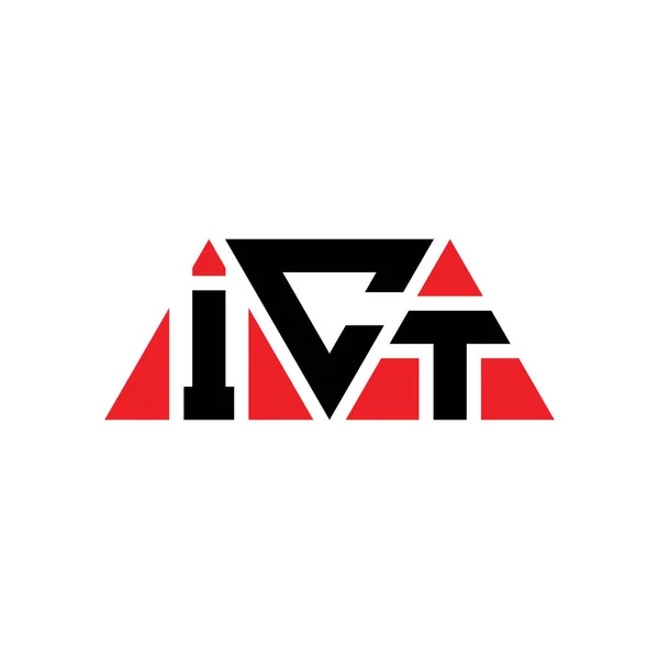 Design Logotipo Letra Triângulo Ict Com Forma Triângulo Monograma Design — Vetor de Stock