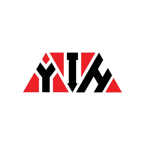 Yih三角形字母标志设计与三角形形状 Yih三角形徽标设计 Yih三角形矢量标识模板与红色 Yih三角徽标简单 Yih — 图库矢量图片