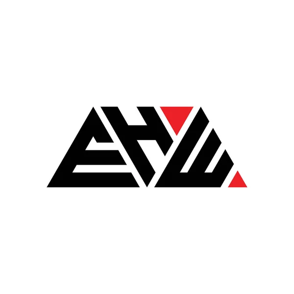 三角形の形をしたEhw三角形のロゴデザイン Ehw三角形ロゴデザインモノグラム 赤い色のEhw三角形ベクトルロゴテンプレート Ehw三角形ロゴシンプル エレガントで豪華なロゴ Ehw — ストックベクタ