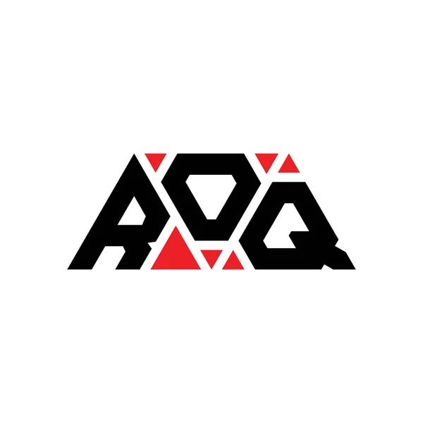 Roq三角形字母标识设计与三角形形状 Roq三角形徽标设计 Roq三角形矢量标识模板与红色 Roq三角徽标简单 Roq — 图库矢量图片