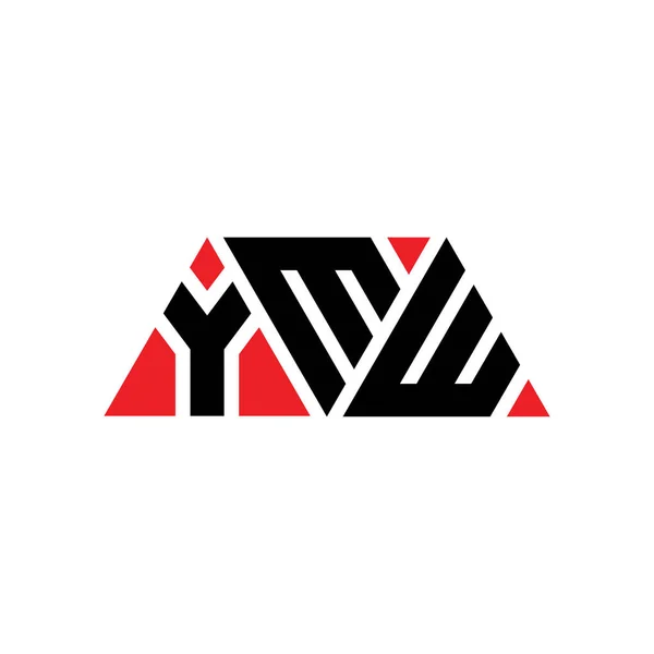 Ymw三角形字母标志设计与三角形形状 Ymw三角形徽标设计 Ymw三角形矢量标识模板与红色 Ymw三角徽标简单 Ymw — 图库矢量图片