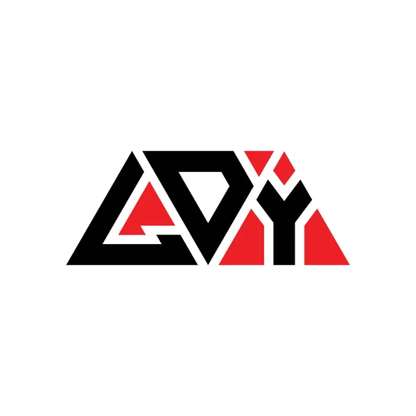 Ldy三角形字母标志设计与三角形形状 Ldy三角形标志设计图 Ldy三角形矢量标识模板 带有红色 Ldy三角徽标简单 Ldy — 图库矢量图片