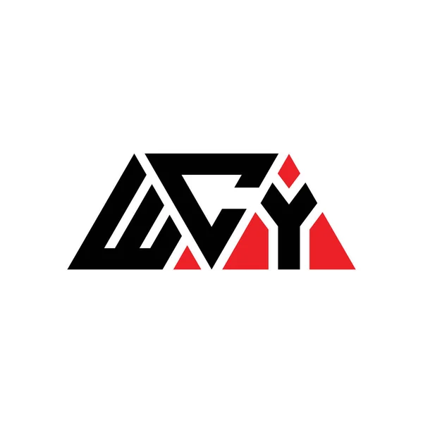 具有三角形形状的Wcy三角形字母标识设计 Wcy三角形标志设计图 具有红色的Wcy三角形矢量标识模板 豪华的三角标识 Wcy — 图库矢量图片