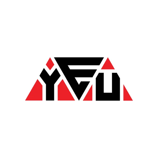 Yeu三角形字母标志设计与三角形形状 Yeu三角形徽标设计 Yeu三角形矢量标识模板与红色 Yeu三角徽标简单 Yeu — 图库矢量图片