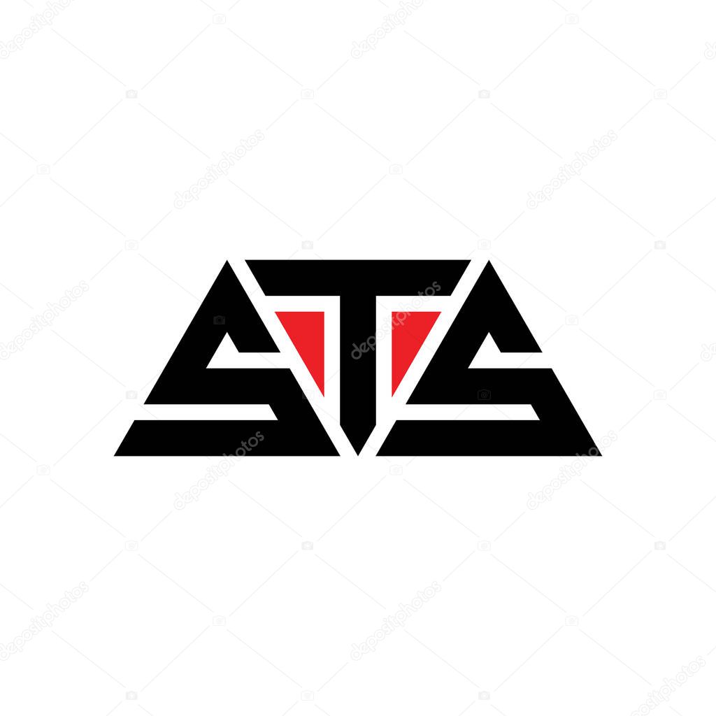 STS triangle letter logo design with triangle shape. STS triangle logo design monogram. STS triangle vector logo template with red color. STS triangular logo Simple, Elegant, and Luxurious Logo. STS