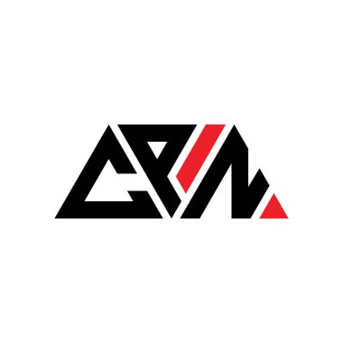 Üçgen şekilli CPN üçgen harf logosu tasarımı. CPN üçgen logo tasarımı monogramı. Kırmızı renkli CPN üçgen vektör şablonu. CPN üçgen logosu Basit, Zarif ve Lüks Logo. İşlemci