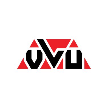 Üçgen şekilli VLU üçgen harf logosu tasarımı. VLU üçgen logo tasarımı monogramı. Kırmızı renkli VLU üçgen vektör şablonu. VLU üçgen logosu Basit, Zarif ve Lüks Logo. VLU