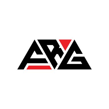 Üçgen şekilli FRG üçgen harf logosu tasarımı. FRG üçgen logo tasarımı monogramı. Kırmızı renkli FRG üçgen vektör şablonu. FRG üçgen logosu Basit, Zarif ve Lüks Logo. FRG