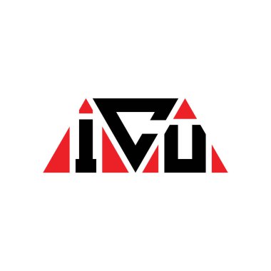 Yoğun bakım üçgeni, üçgen şekilli harf logosu tasarımı. Yoğun bakım üçgeni logosu tasarımı. Yoğun bakım üçgeni logo şablonu kırmızı renkte. Yoğun bakım üçgen logosu Basit, Zarif ve Lüks Logo. Yoğun bakım