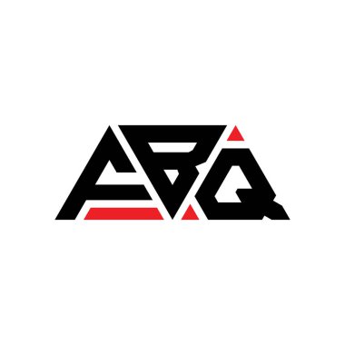 Üçgen şekilli FBQ üçgen harf logosu tasarımı. FBQ üçgen logo tasarımı monogramı. Kırmızı renkli FBQ üçgen vektör şablonu. FBQ üçgen logosu Basit, Zarif ve Lüks Logo. FBQ