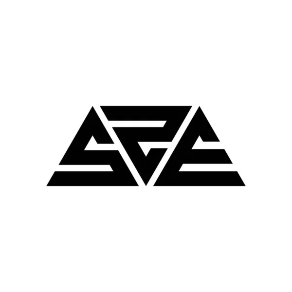 Sze Driehoekige Letter Logo Ontwerp Met Driehoekige Vorm Sze Driehoekig — Stockvector