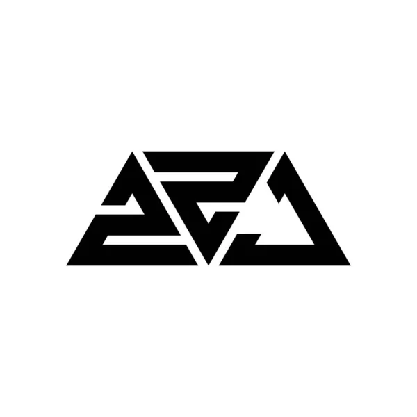 Zzj Driehoekige Letter Logo Ontwerp Met Driehoekige Vorm Zzj Driehoekig — Stockvector