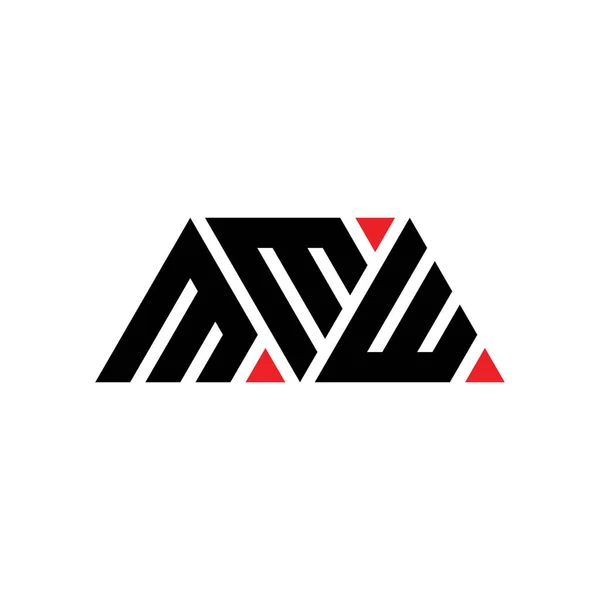 Mmw三角形の文字ロゴデザイン Mmw三角形ロゴデザインモノグラム 赤い色のMmw三角形ベクトルロゴテンプレート Mmw三角形のロゴシンプル エレガントで豪華なロゴ Mmw — ストックベクタ