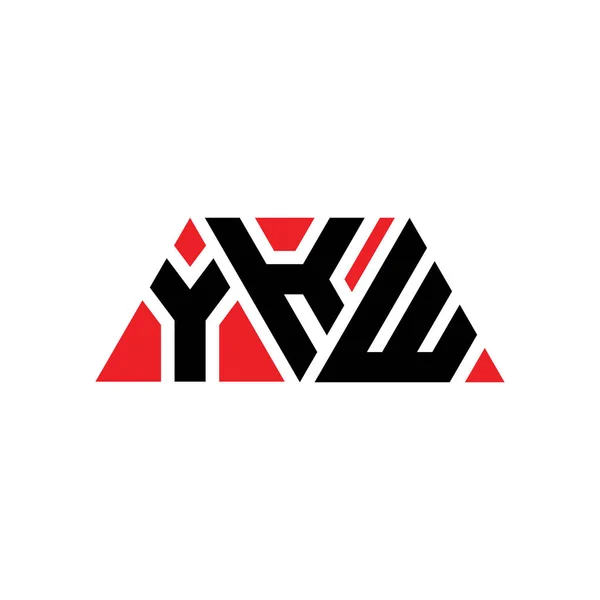 三角形の形をしたYkw三角形の文字ロゴデザイン Ykw三角形のロゴデザインのモノグラム Ykw赤い色の三角形ベクトルロゴテンプレート Ykw三角形のロゴシンプル エレガントで豪華なロゴ Ykw — ストックベクタ