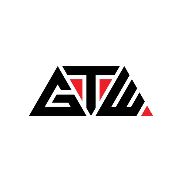Návrh Loga Trojúhelníkového Písmene Gtw Tvaru Trojúhelníku Gtw Trojúhelník Logo — Stockový vektor