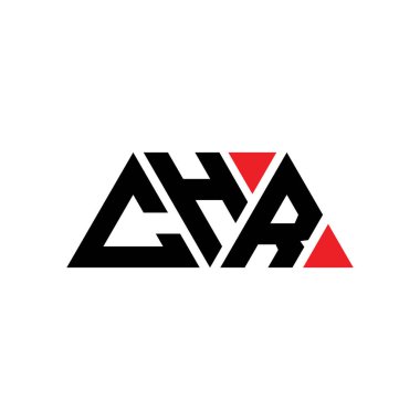 Üçgen şekilli CHR üçgen harf logosu tasarımı. CHR üçgen logo tasarımı monogramı. CHR üçgen logo şablonu kırmızı renkte. CHR üçgen logosu Basit, Zarif ve Lüks Logo. CHR