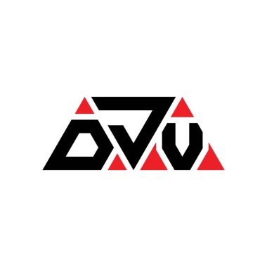 Üçgen şekilli DJV üçgen harf logosu tasarımı. DJV üçgen logo tasarımı. Kırmızı renkli DJV üçgen vektör şablonu. DJV üçgen logosu Basit, Zarif ve Lüks Logo. DJV