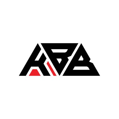Üçgen şekilli KBB üçgen harf logosu tasarımı. KBB üçgen logo tasarımı monogramı. Kırmızı renkli KBB üçgen vektör şablonu. KBB üçgen logosu Basit, Zarif ve Lüks Logo. KBB