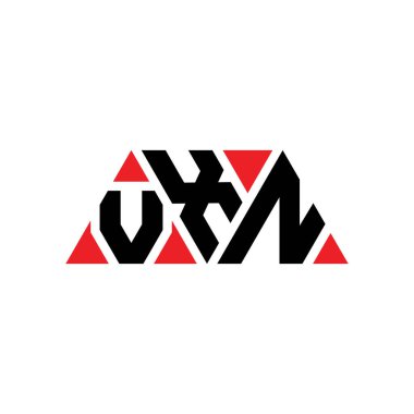 Üçgen şekilli VXN üçgen harf logosu tasarımı. VXN üçgen logo tasarımı monogramı. Kırmızı renkli VXN üçgen vektör şablonu. VXN üçgen logosu Basit, Zarif ve Lüks Logo. VXN