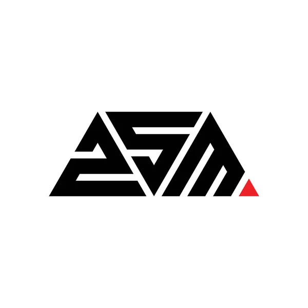 Zsm三角形字母标志设计与三角形形状 Zsm三角形标志设计单字 Zsm三角形矢量标识模板与红色 Zsm三角徽标简单 Zsm — 图库矢量图片