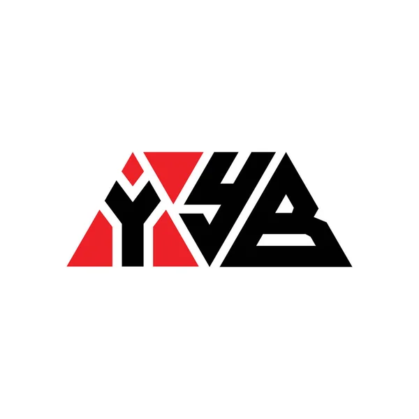 Yyb三角形字母标志设计与三角形形状 Yyb三角形标志设计单字 Yyb三角形矢量标识模板与红色 Yyb三角徽标简单 Yyb — 图库矢量图片