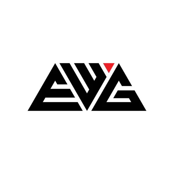 三角形状のEwg三角形文字ロゴデザイン Ewg三角形のロゴデザインモノグラム 赤い色のEwg三角形ベクトルロゴテンプレート Ewg三角形のロゴシンプル エレガントで豪華なロゴ Ewg — ストックベクタ