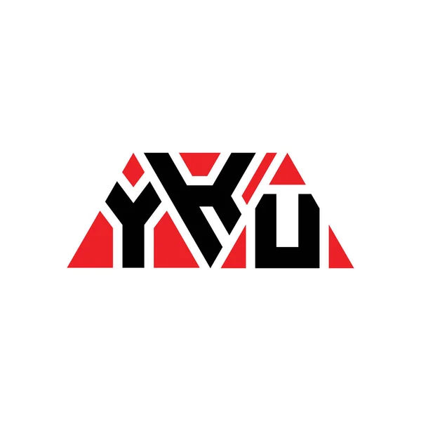Yku Σχέδιο Λογότυπο Τριγωνικό Γράμμα Σχήμα Τριγώνου Yku Τρίγωνο Λογότυπο — Διανυσματικό Αρχείο